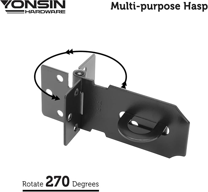 3" Door Padlock Safety Hasp Latch, Door Hasp Clasp Lock Gate Shed Hasp Latch - Image 2