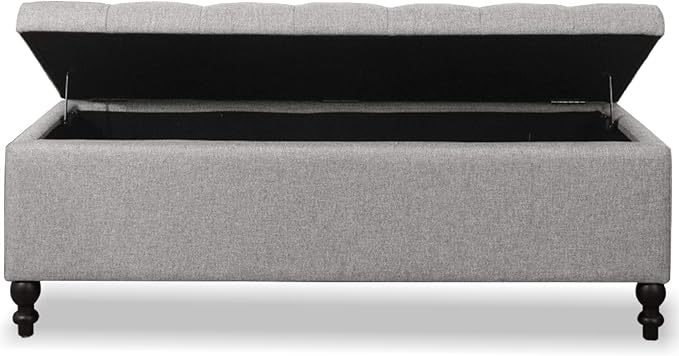 Storage Ottoman 50.2 Inches Upholstered Fabric Storage Ottoman Bench，Button - Image 6