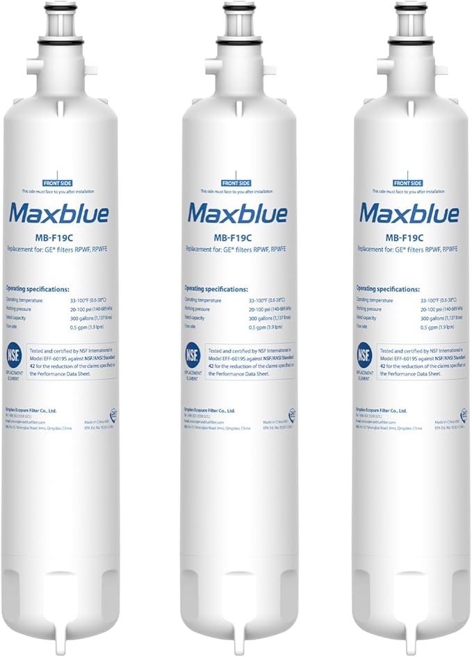 Maxblue Replacement for GE® RPWFE®, RPWF Refrigerator Water Filter, Compatible by Maxblue