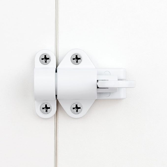 5 Packs Self-Closing Latches，White Spring Door Lock，Resilient Bolt Latch - Image 3