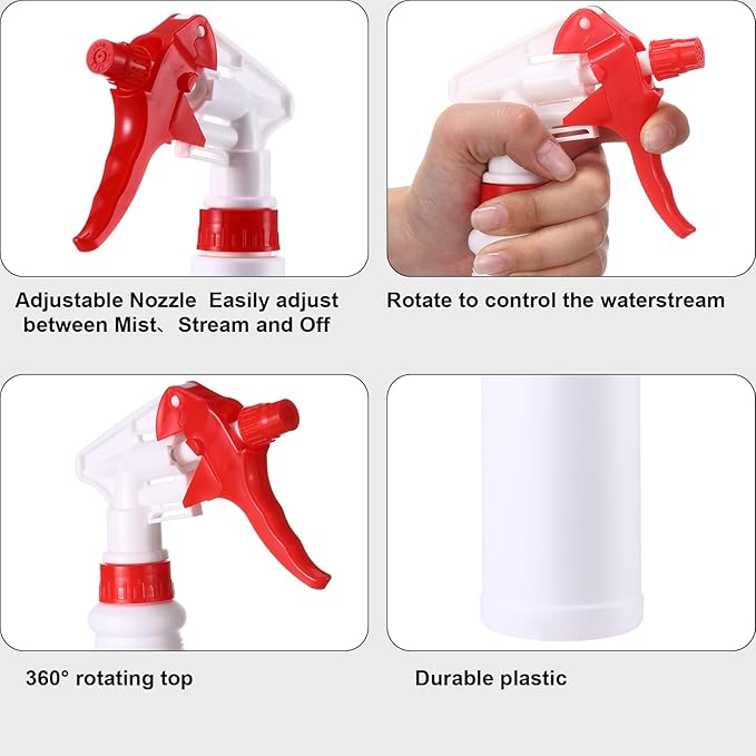 Eccliy 12 Pcs 16 Oz Plastic Spray Bottle, Adjustable Empty Reusable Sprayer - Image 3