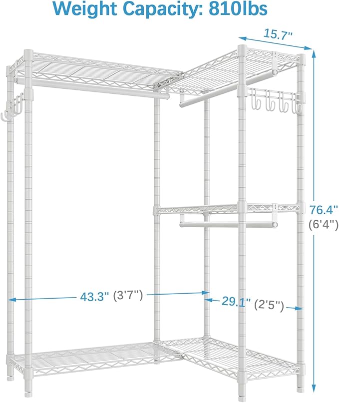 VIPEK L4 Garment Rack L Shaped Clothes Rack - Image 5