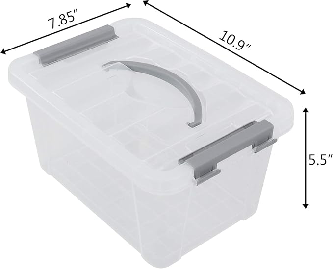 6-Pack 6 L Plastic Storage Containers Latch Storage Box - Image 4