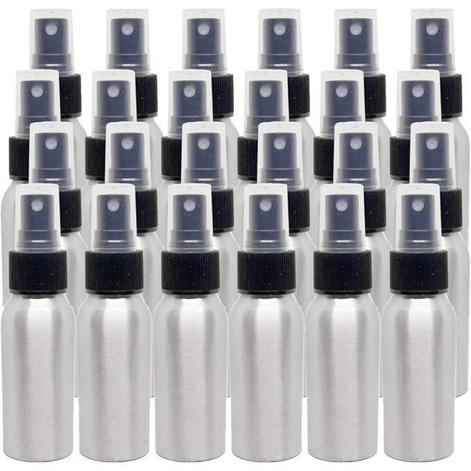 2 fl oz Aluminum Bottle with Black Spray Cap by Greenals