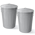 Plexon Round Trash Can 13 Gallon, Vintage Metal Outdoor Trash Can by Plexon