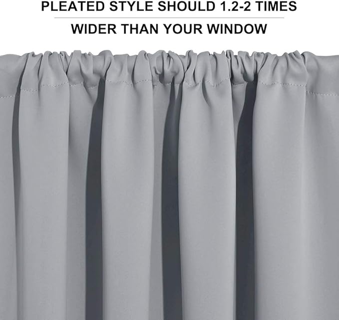 RYB HOME Blackout Curtains Grey - Image 5