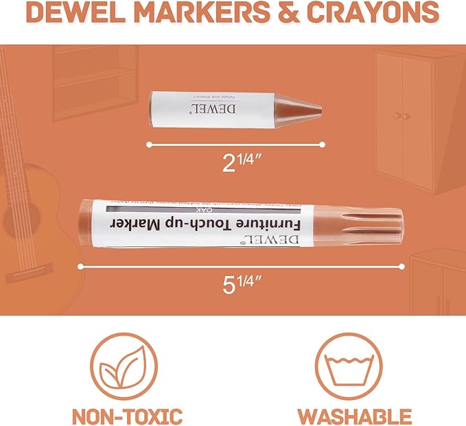 DEWEL Wood Furniture Markers & Filler Sticks Repair Kit, New Improved 12 Colors - Image 3