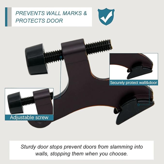 8 Pack Hinge Pin Oil Rubbed Bronze Door Stopper, Adjustable Heavy Duty Hinge - Image 3