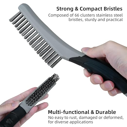 7 PCS Wire Brush Set, Brass Wire Brush and Stiff Bristle Metal Brush - Image 4