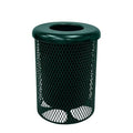 COATEDOUTDOORFURNITURE RFT-DGRN Heavy Duty 32 Gallon Round Trash Receptacle by CoatedOutdoorFurniture
