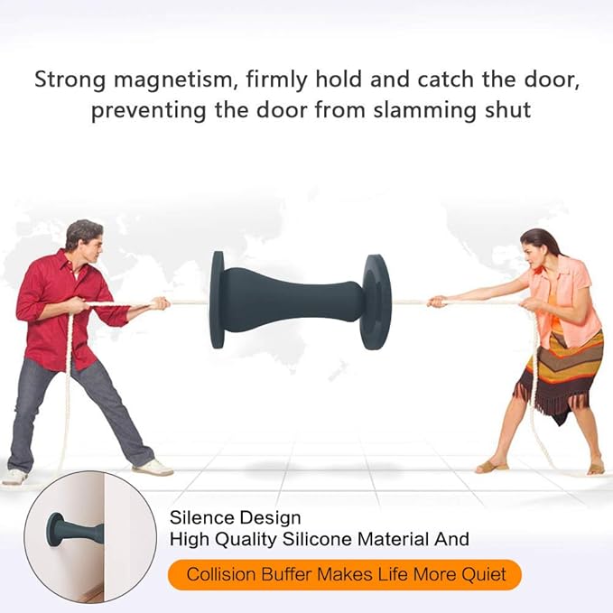 Door Stop, Silicone Magnetic Door Stop Holder Wall Mount Damage-Free - Image 3