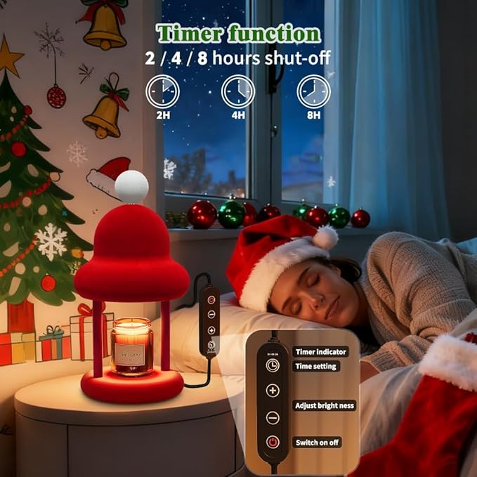 Fuzzy Candle Warmer Lamp with Timer, Dimmable Wax Warmer Lamp, Candle Melter - Image 5