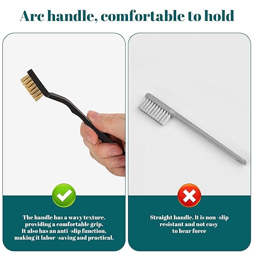 80 Pcs Mini Wire Brush Brass Brush Set, Curved Handle Masonry Brush Wire Brush - Image 3