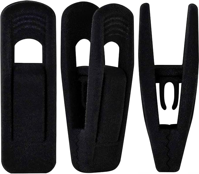 Black Velvet Hangers Clips 50 PCS, Non-Slip Velvet Clips by TOFIIGREM