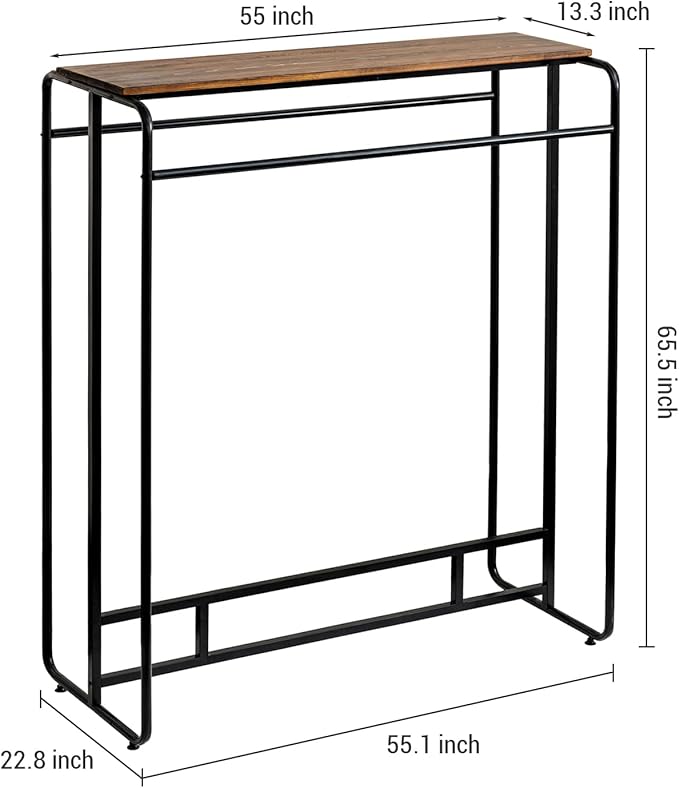 MyGift Dual Clothing Rack, Commercial Urban Black Metal Freestanding Large - Image 5
