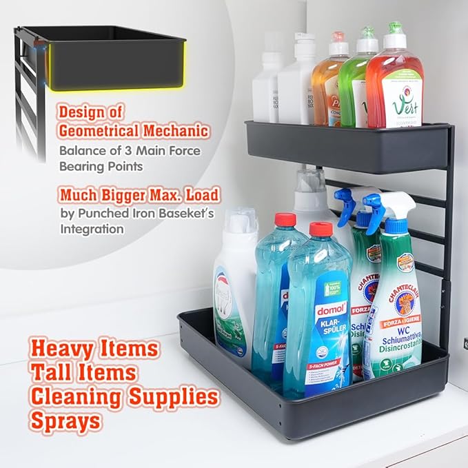 EVERIE Metal Pull Out Slide Shelf Organizer - Image 7