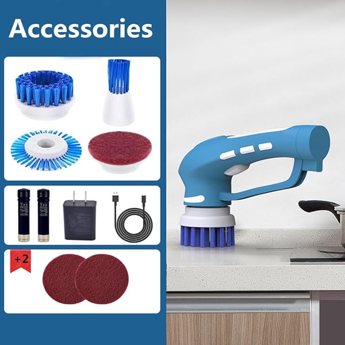 Electric Scrubber Power Cordless, Portable 360 Handheld Washing Cleaning Machine - Image 8