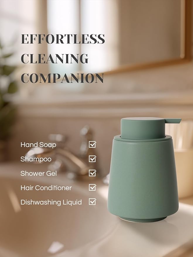 INGOFIN Ceramic Foaming Soap Dispenser -14 oz Foam Hand Soap Dispenser Bathroom - Image 7