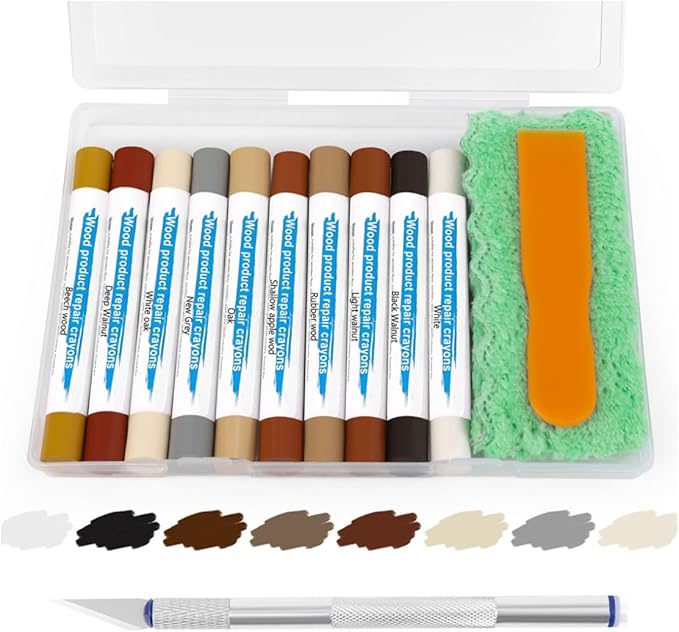 Wood Filler Sticks with 1P Box, 1P Knife, 1P Scraper and 1P Rag, Pletpet 10 by Unknown