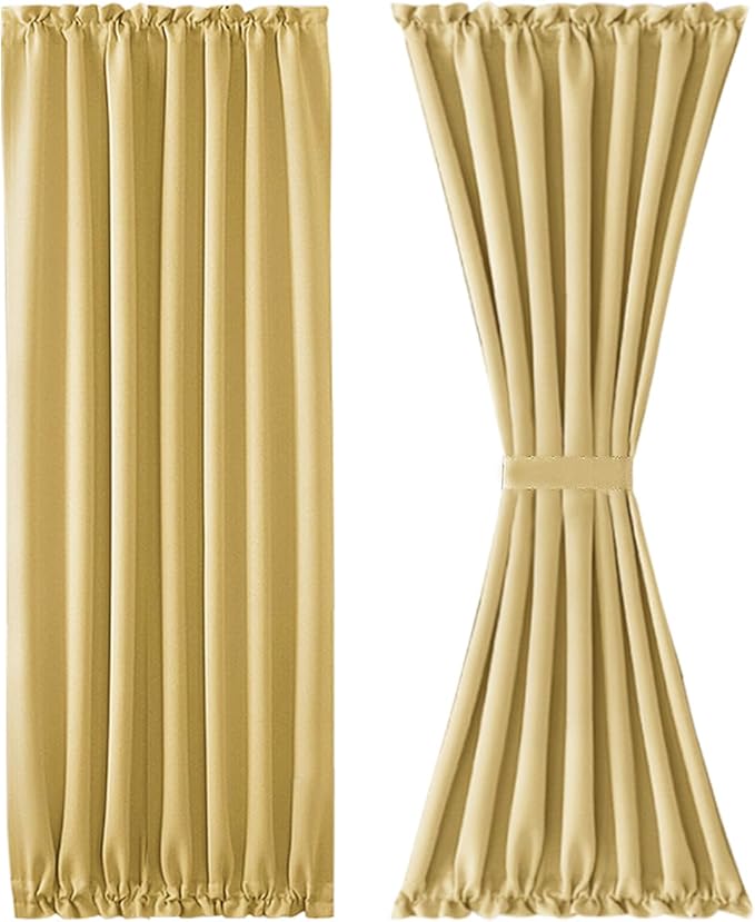 DWCN French Door Curtains – Rod Pocket Thermal Blackout Curtain - Image 7