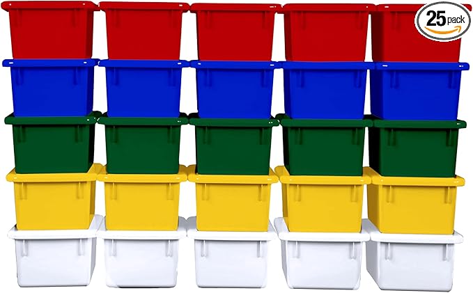 Wood Designs Cubby Storage Bin, Heavy Duty Plastic Containers by Unknown