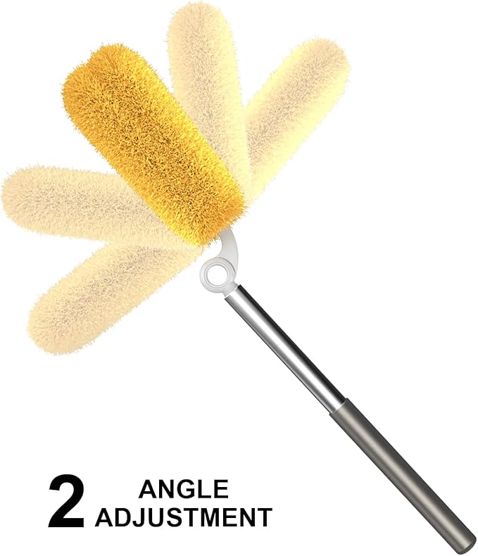 Long Handle Duster with 2 Replacement Heads, Washable Cleaning Duster Kit with - Image 3