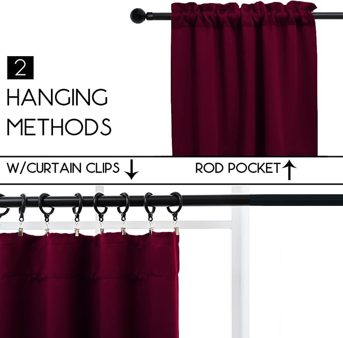 Pickluc Cafe Curtain 30 Inches Long, Rod Pocket Kitchen Half Window Curtain - Image 2