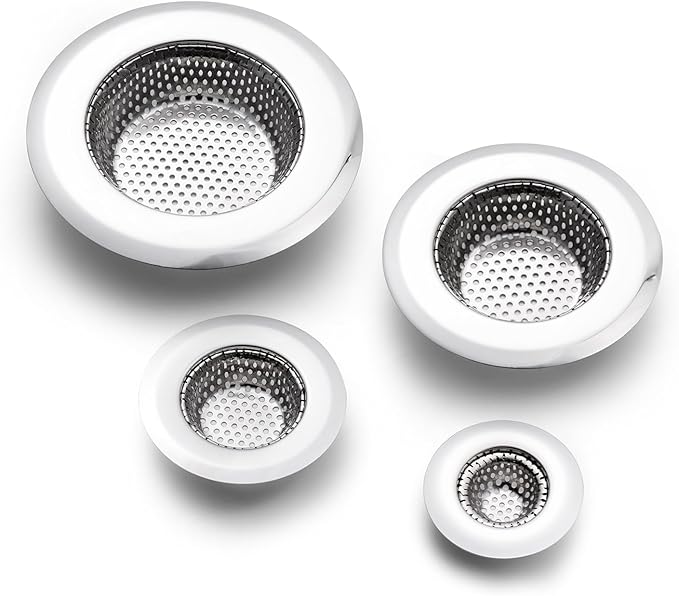 4 Pack Heavy Duty Stainless Steel Kitchen Sink Drain Strainer, Bathroom Hair - Image 9