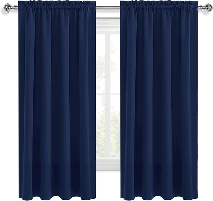 DWCN Short Blackout Curtains for Bedroom 45 Inches Long 2 Panels Set, Solid - Image 9