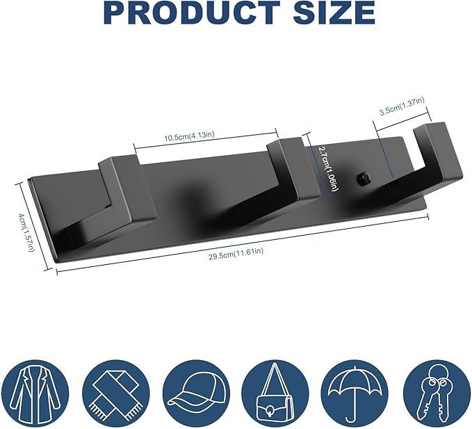 PMMASTO Coat Rack Wall Mount, Coat Hooks Wall Hooks - Image 7