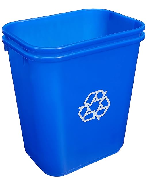 Amazon Basics Rectangular Commercial Office Wastebasket, w/Recycle Logo - Image 2