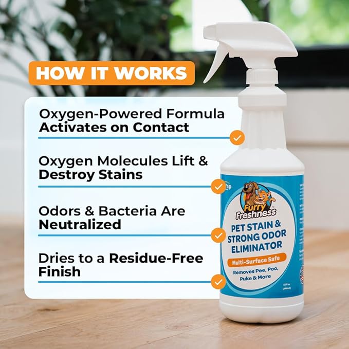 FurryFreshness Extra Strength Cat or Dog Pee Stain & Permanent Odor Remover + - Image 3