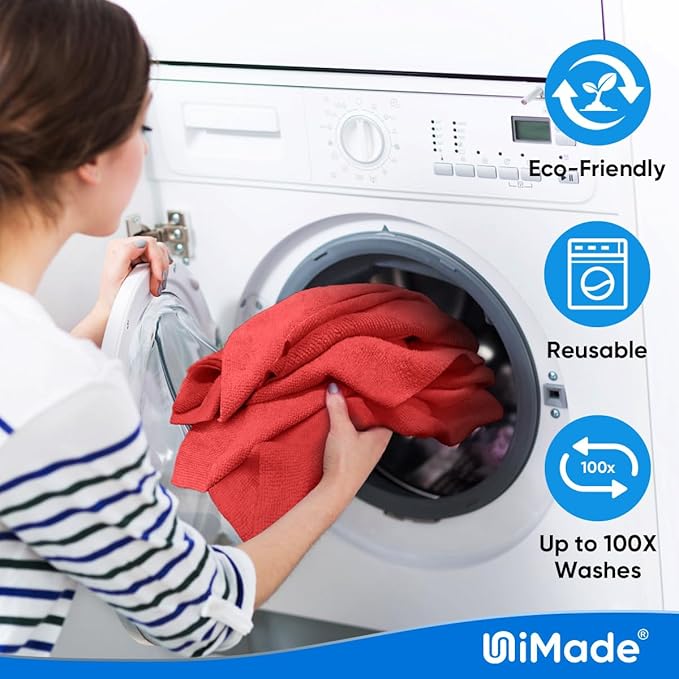 Shop Towels Rags, 150 Pack Reusable Shop Rags Bulk Microfiber Cleaning Cloth - Image 6