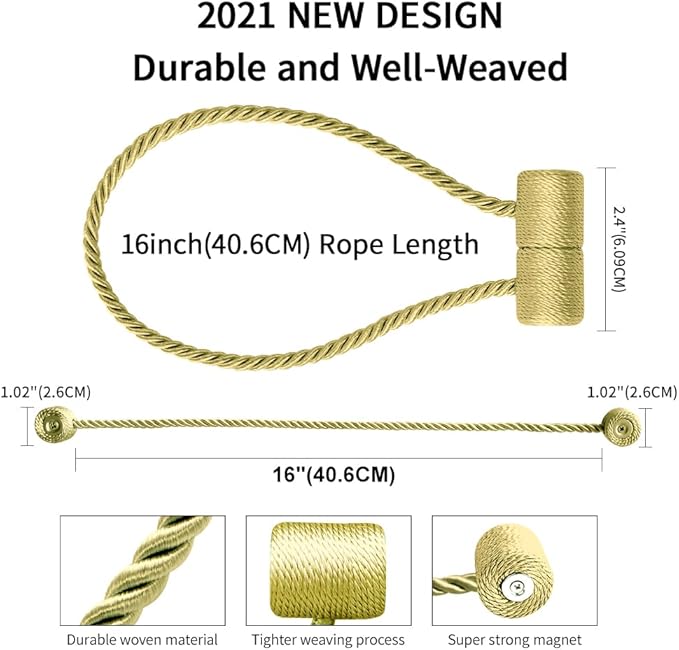 18 Inch Strong Magnetic Curtain Tiebacks, Curtain Holdbacks Modern Upgrade - Image 5