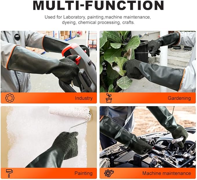 Heavy Latex Chemical Resistant Gloves - Image 4