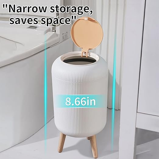 Trash Can With Lid for Bathroom, 2 Gallon/10 Liter Round Garbage Bin With Press - Image 6