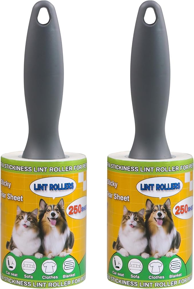Lint Rollers 2 Pack for Pet Hair 500 Sheets Extra Sticky Pet Hair Remover for by PackYard