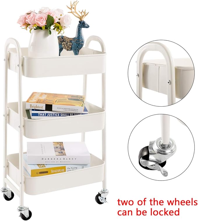 AGTEK Makeup Cart, Movable Rolling Organizer Cart - Image 4