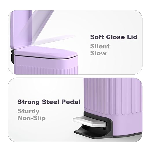 TrashAid Slim Bathroom Trash Can - Image 4