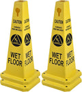 4-Pack 26.5" Caution Cones, 4-Sided Visible Safety Signs by OranclUS