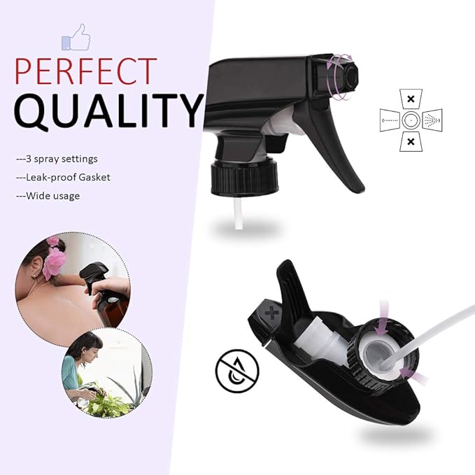 AMORIX 24PCS Trigger Sprayer Black Spray Top - Image 3