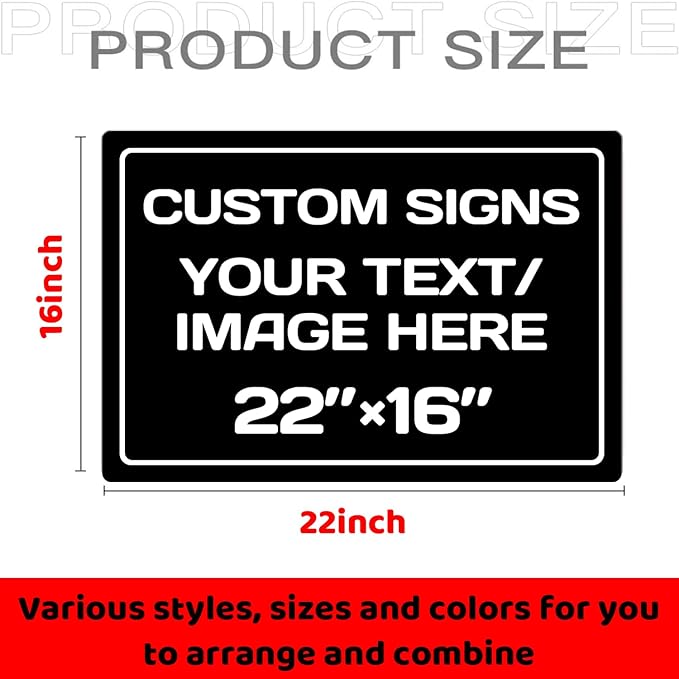 custom metal sign, Aluminum Weatherproof Metal Sign Multiple Sizes Custom - Image 2