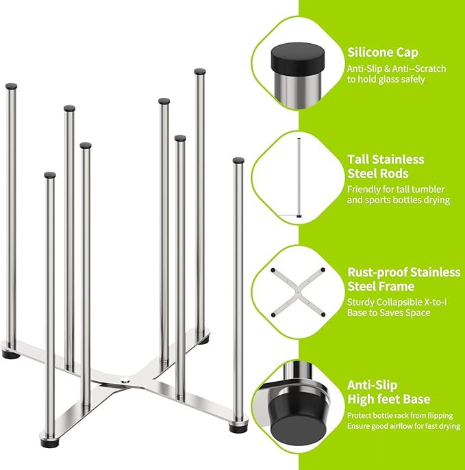 Reusable Bag & Bottle Drying Rack, Baby Bottle Drying Rack, Collapsible Cup - Image 5