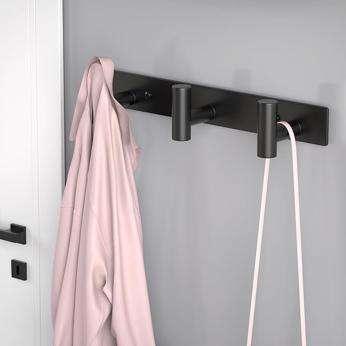 PMMASTO Coat Rack Wall Mounted, 3 "T Shaped Wall Hooks - Image 2