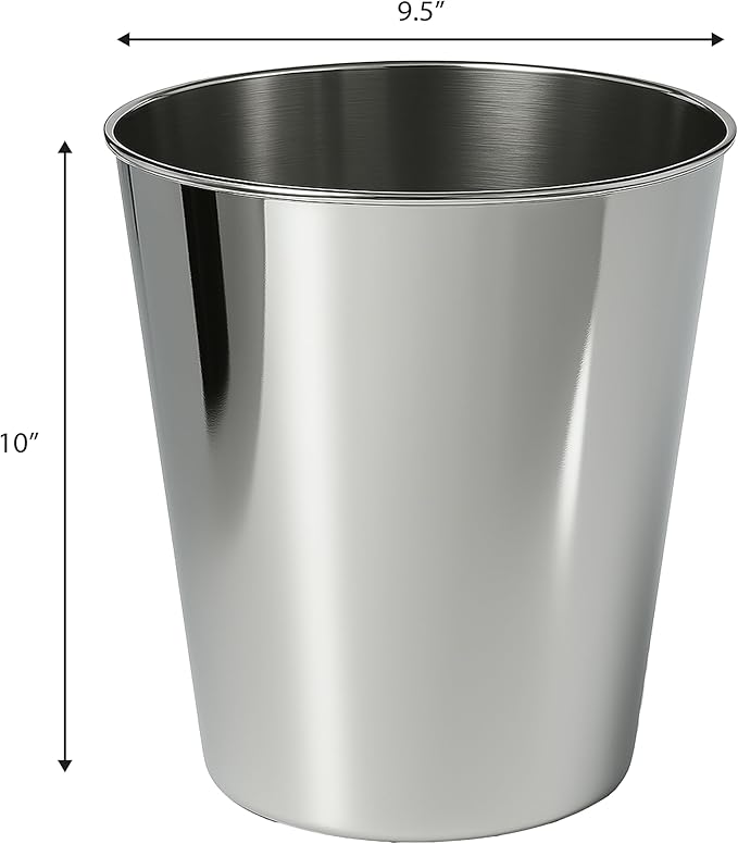 happimess HPM1113D-SET2 Nolan Modern Classic Smooth Steel 2 Gal Waste Bin - Image 3