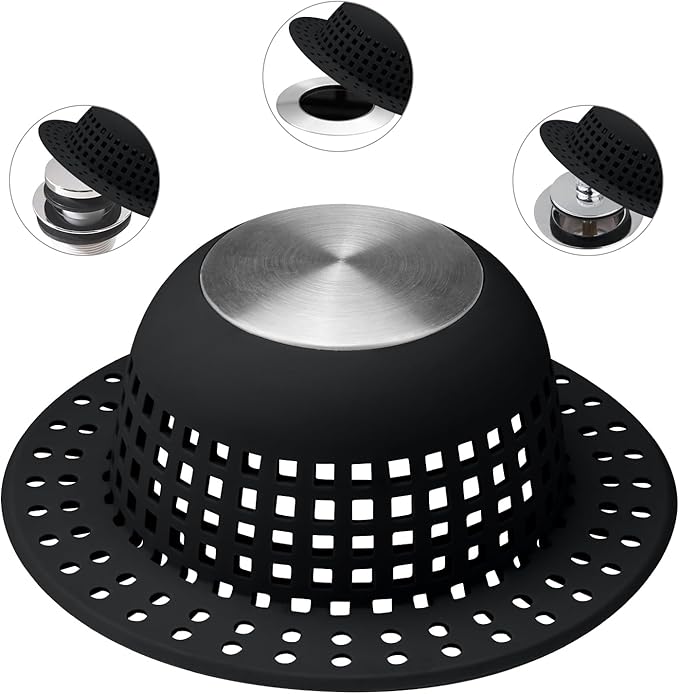 Shower Drain Hair Catcher, Bathtub Drain Cover Foldable Silicone Shower & Tub by SayGoodbyetoHairClogging