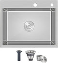 25x18 Inch Kitchen Sink Drop in, Premium T-304 Grade Stainless Steel Sink by OUGOO