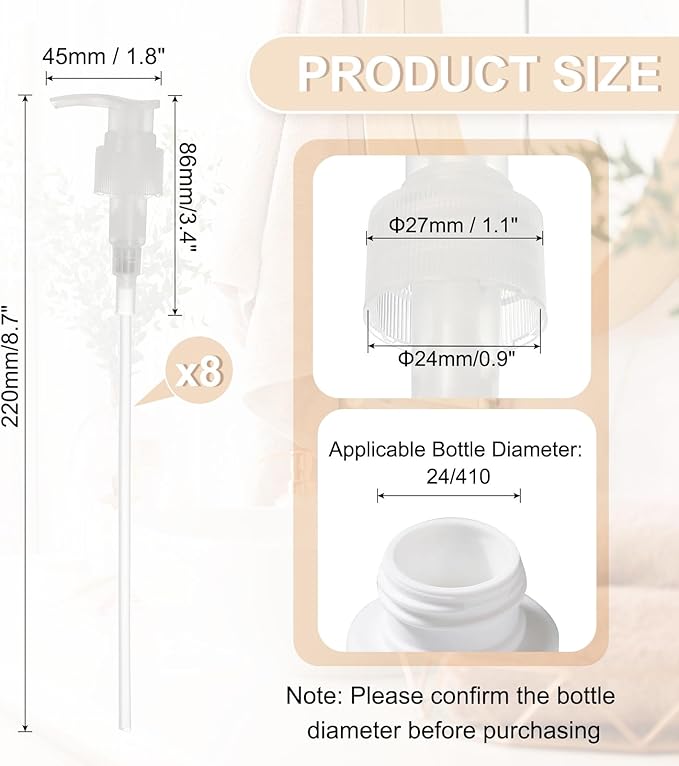 uxcell 8 Pcs Soap Dispenser Pump Heads Soap Dispensers Top Pumps Replacement - Image 2