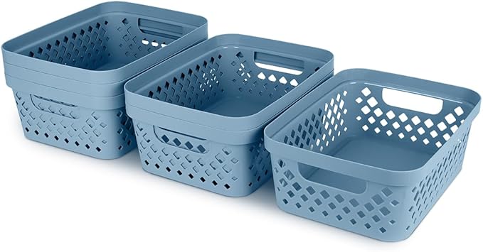 Glad Plastic Storage Basket Set, Value Pack of 6 | Open Storage Bins - Image 6