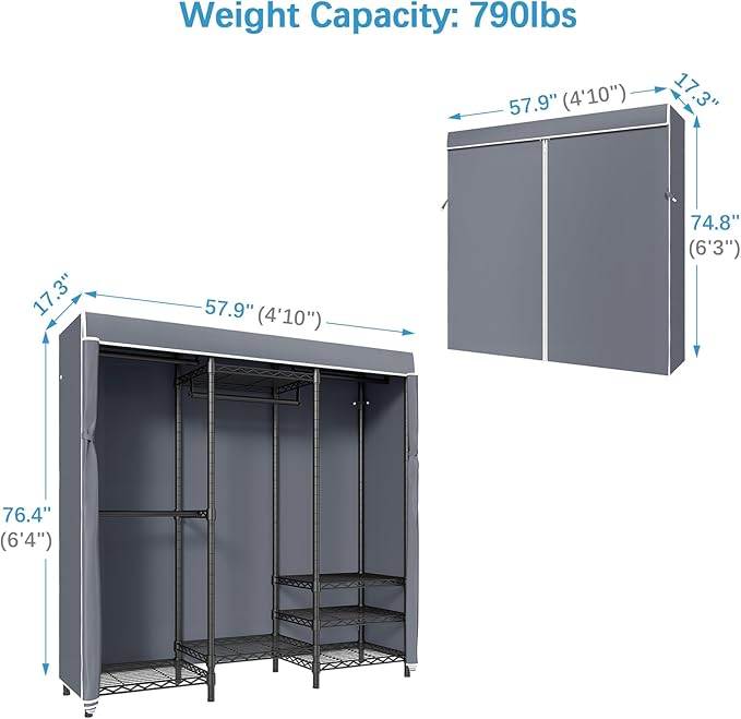 VIPEK V5C Covered Clothes Rack Heavy Duty Portable Closet Wardrobe, - Image 6